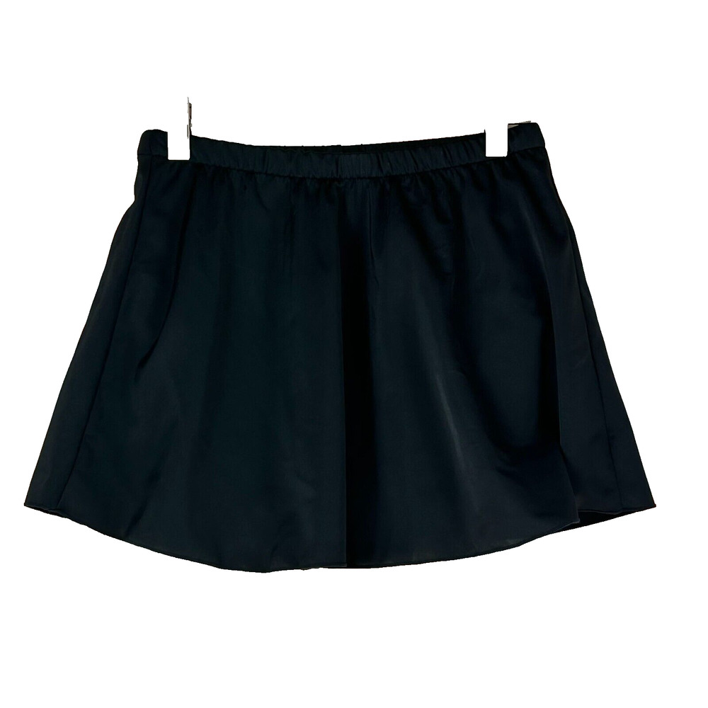 Trimshaper Swimwear Skirt Womens 8 Black Pleated Stretch Waist Pull On - Picture 2 of 8